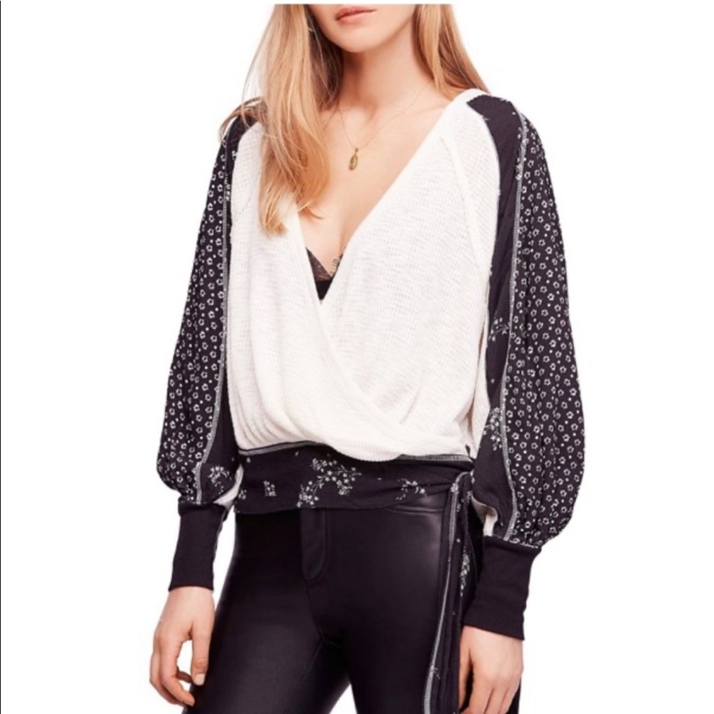 Free People Floral Auxton Thermal Wrap Top - Picture 2 of 6